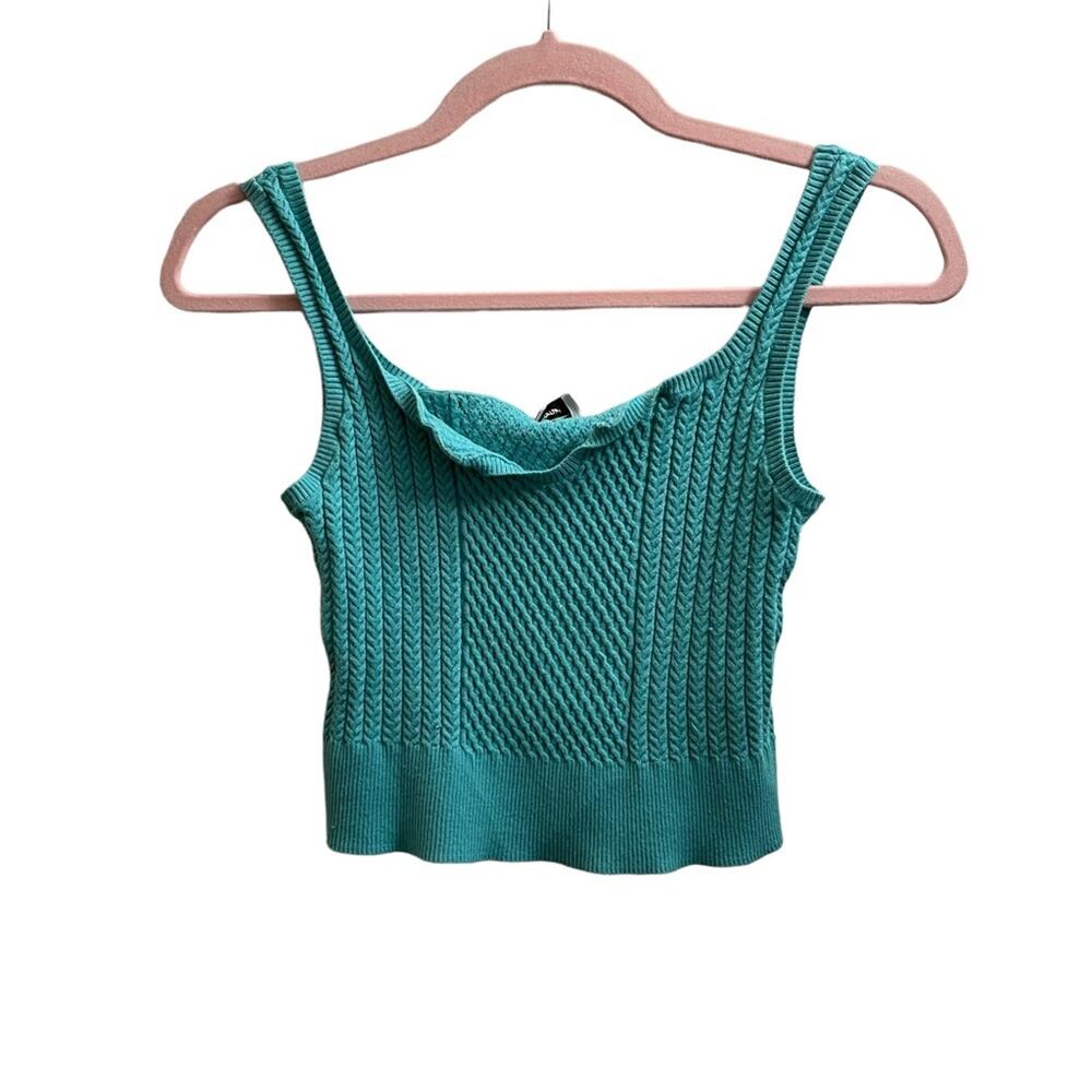 & Other Stories Knit Teal Crop Top